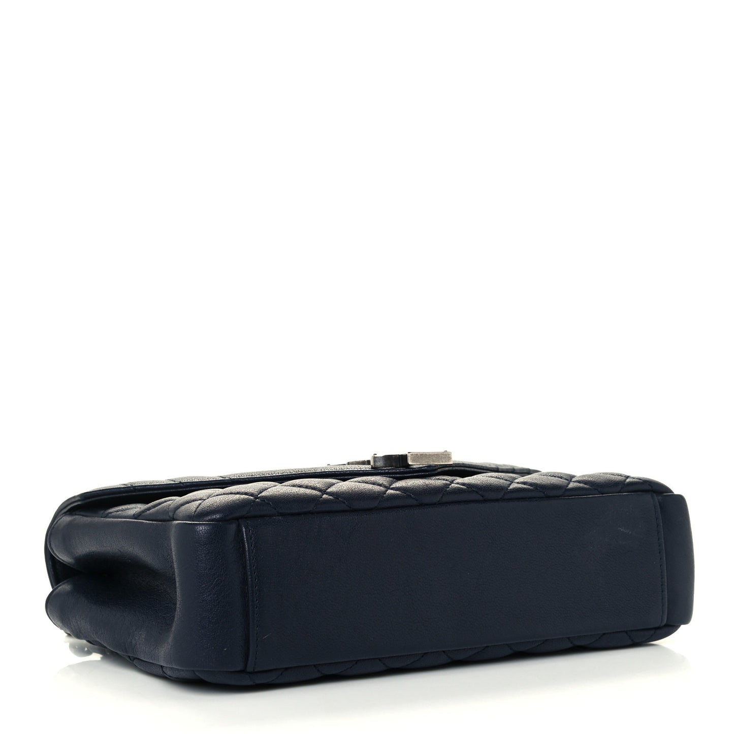 Sheepskin Tri-Quilt Monogram Medium Soft Envelope Bag Deep Marine