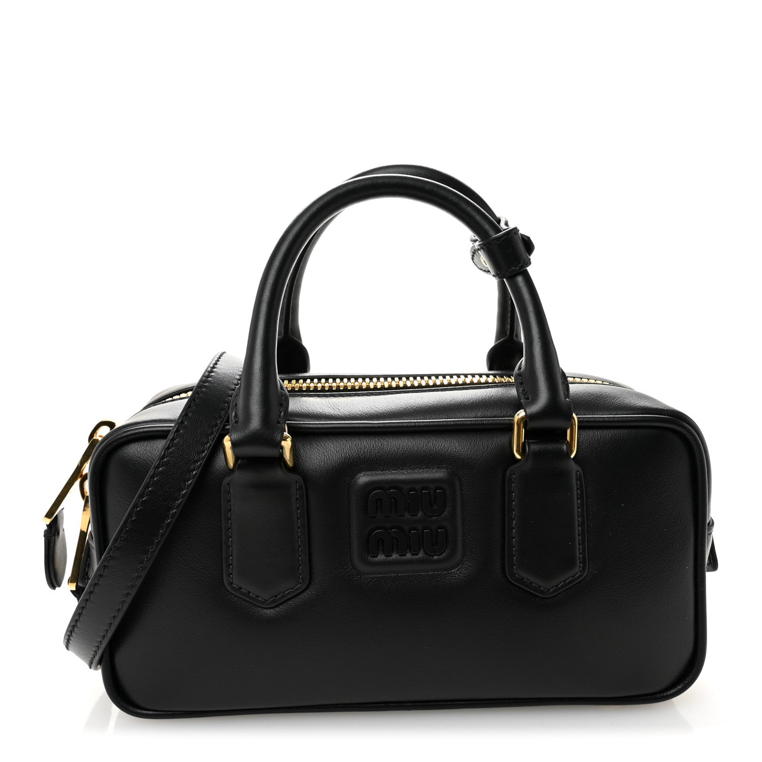 Miu Miu Calfskin Regular Arcadie Top Handle Bag Black 1783561