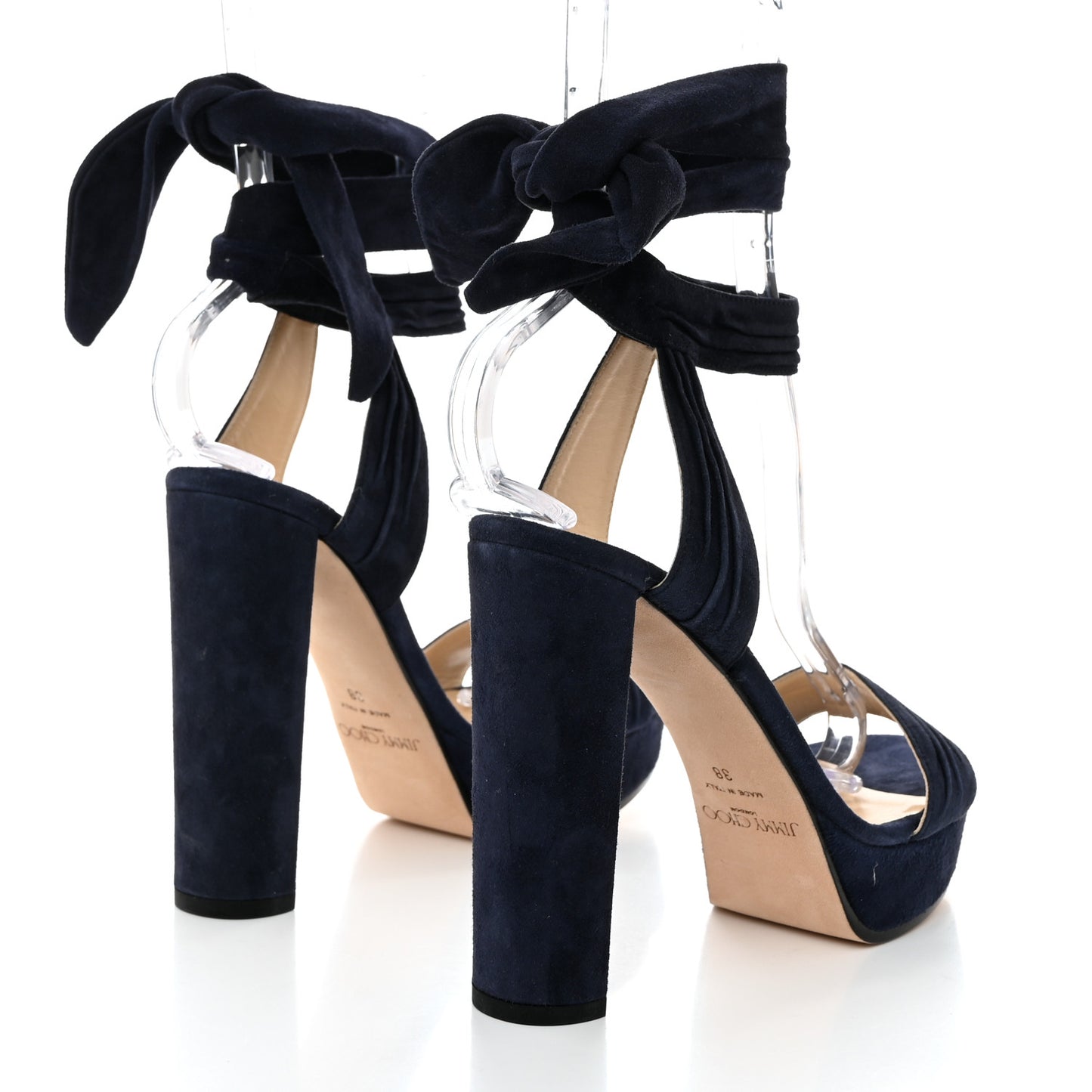 Soft Suede Kaytrin 120 Platform Sandals 38 Navy