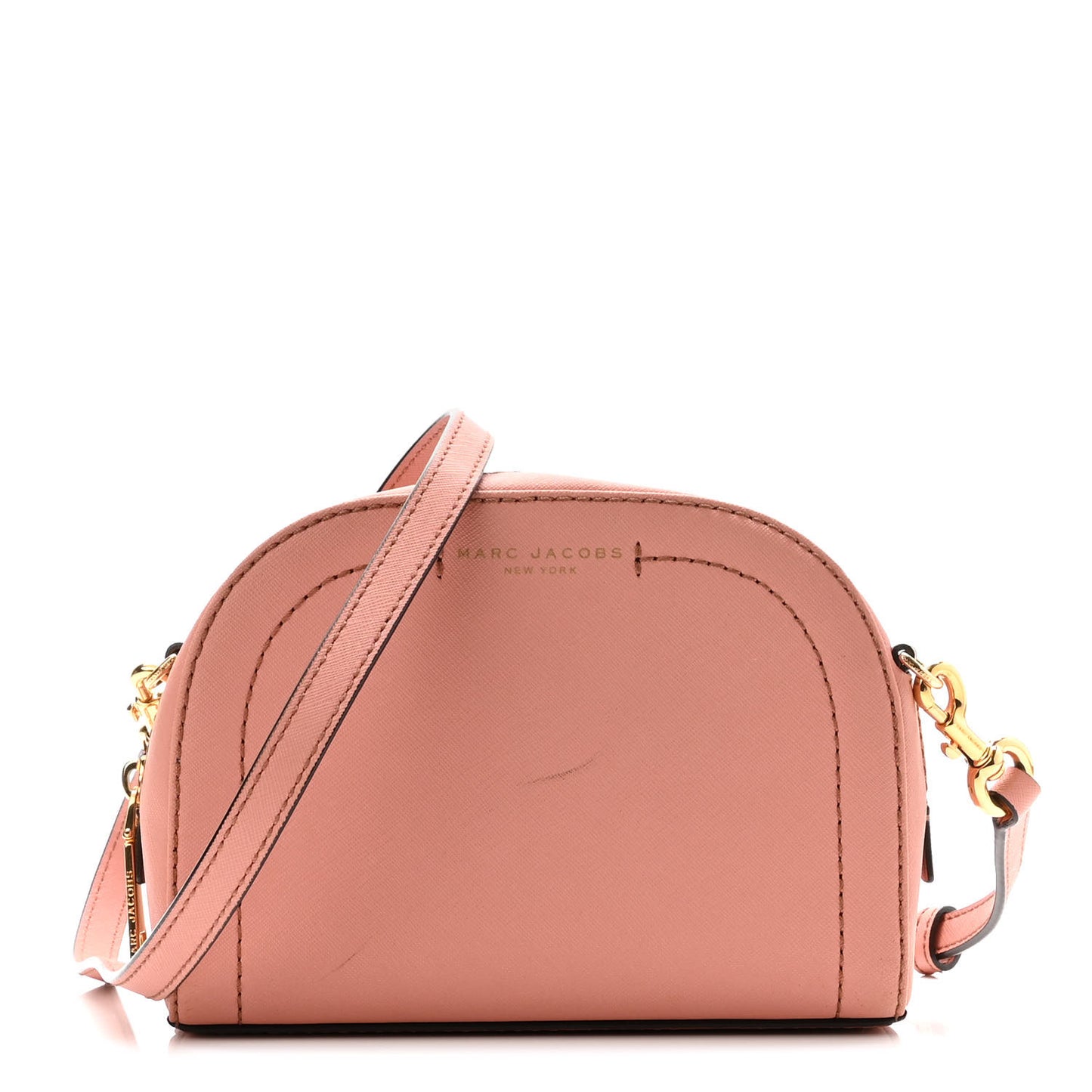 Saffiano Playback Boxed Dome Crossbody Pink