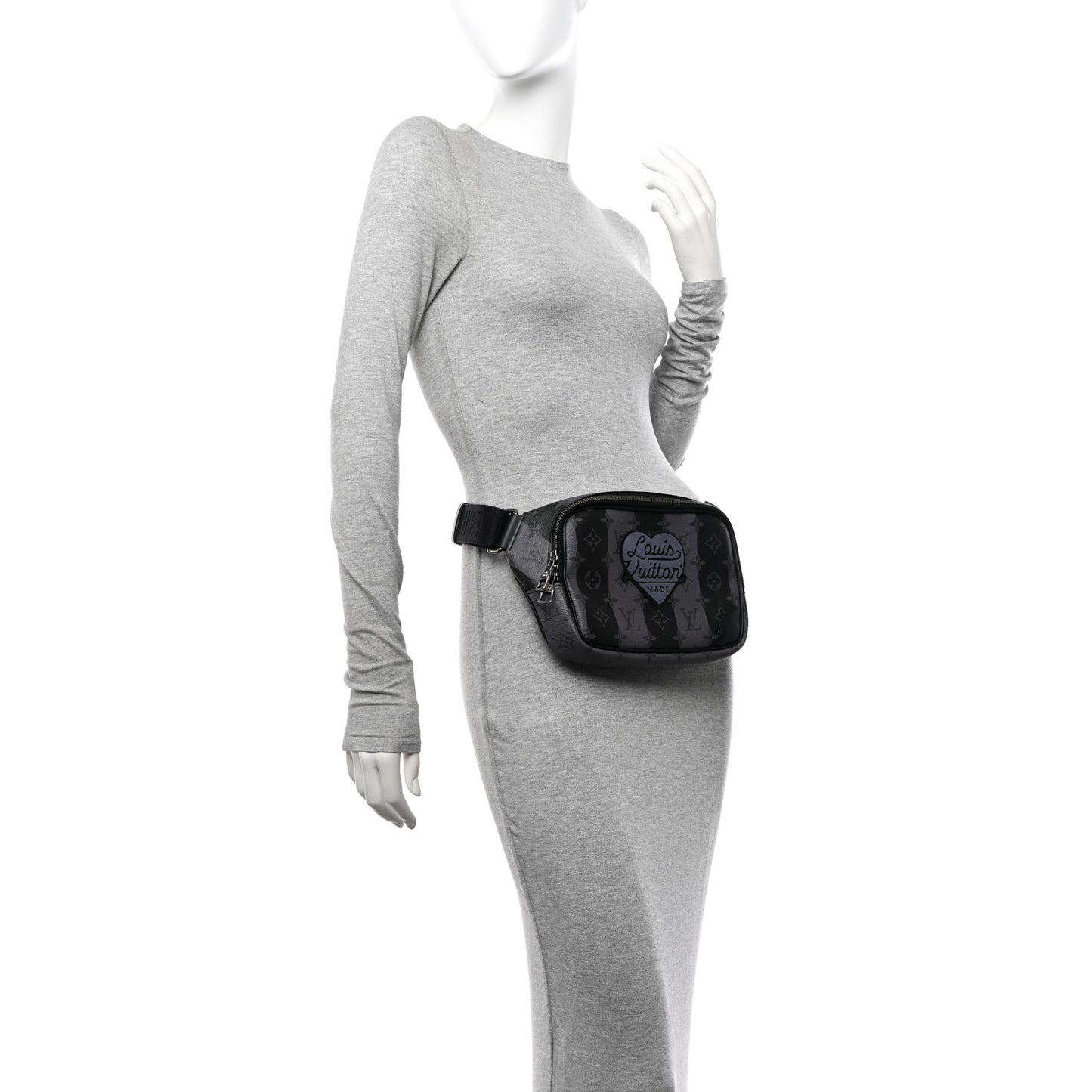 X NIGO Monogram Eclipse Stripes LV Heart Modular Sling Bag