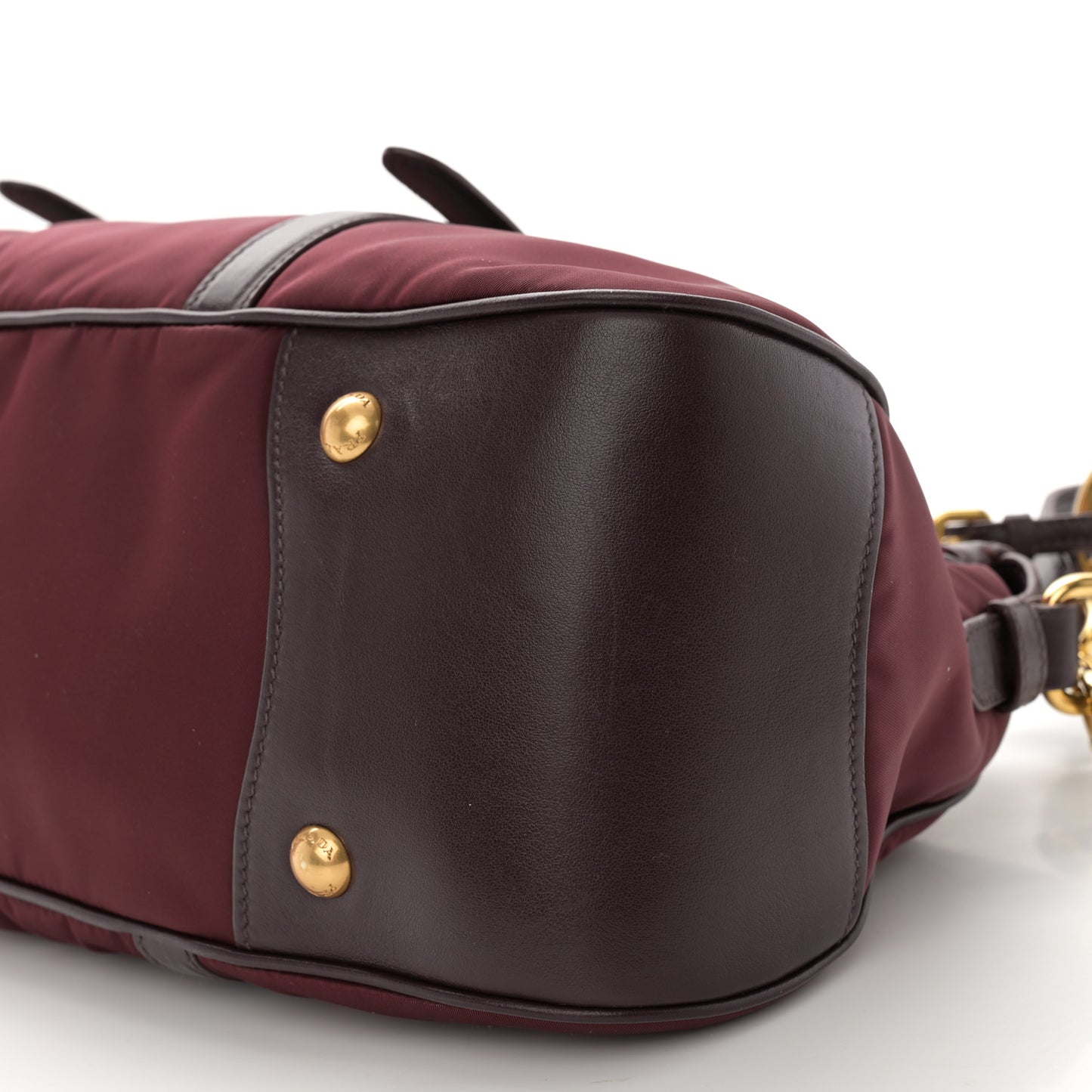 Nylon Tessuto Soft Calf Tote Granato