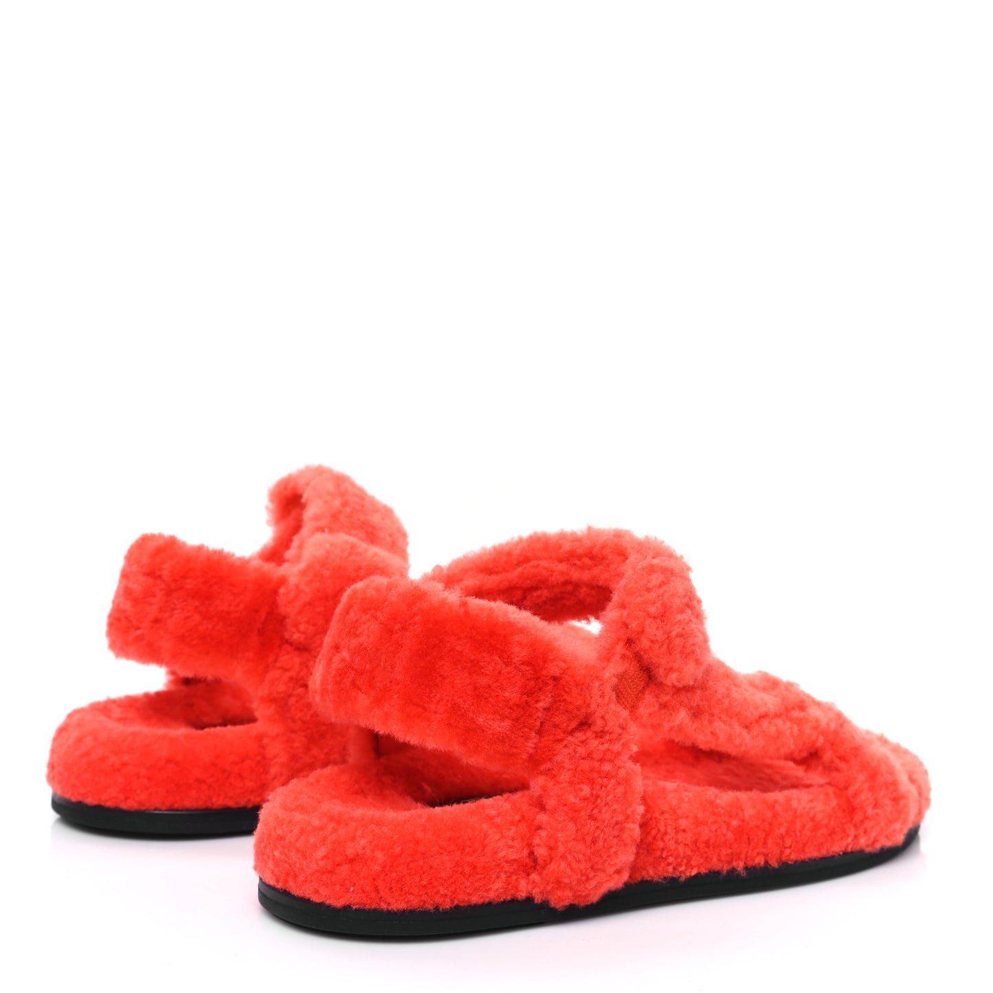 Shearling FF Fendi Feel Sandals 41 Georgia Georgia Scuro