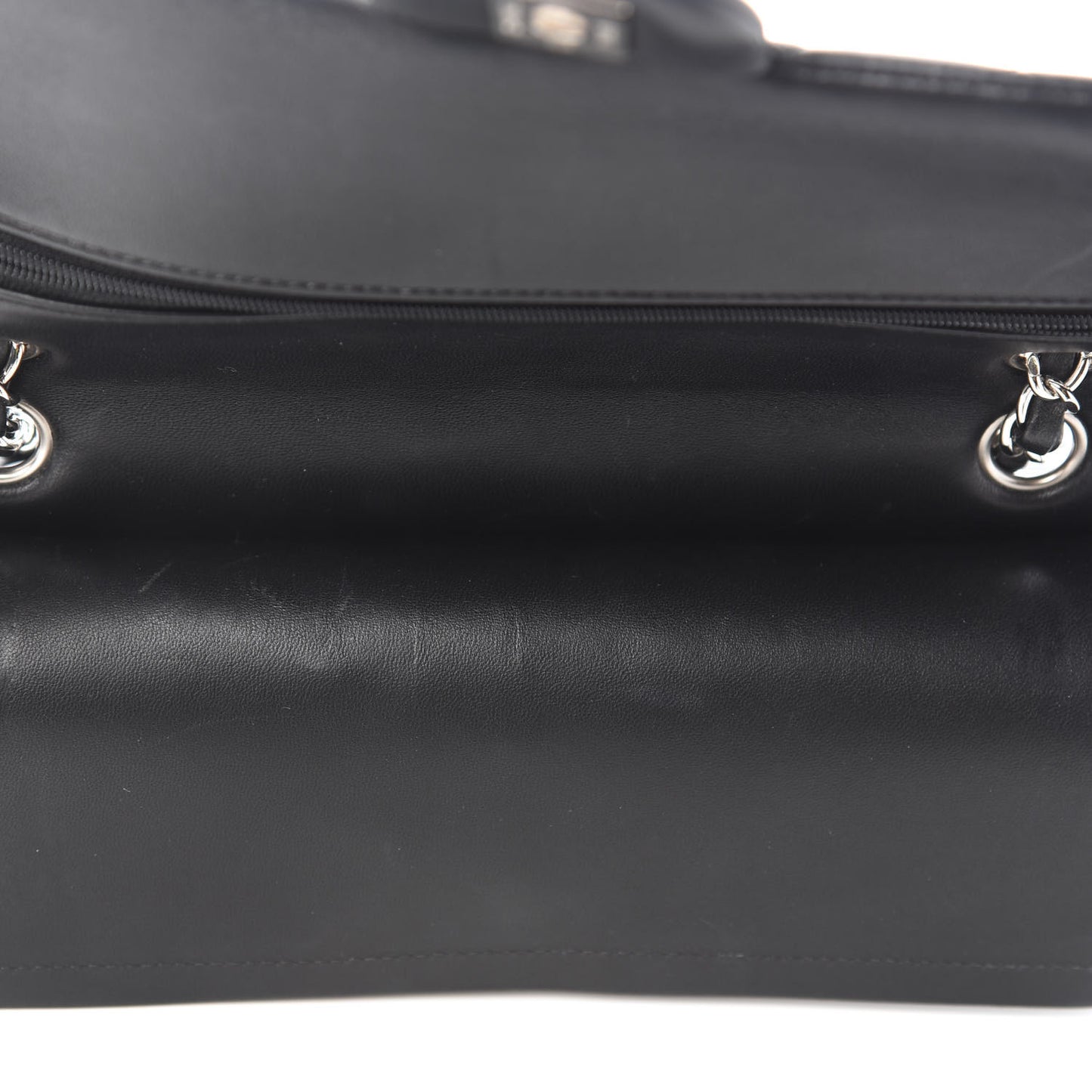 Lambskin Quilted Medium Double Flap Black