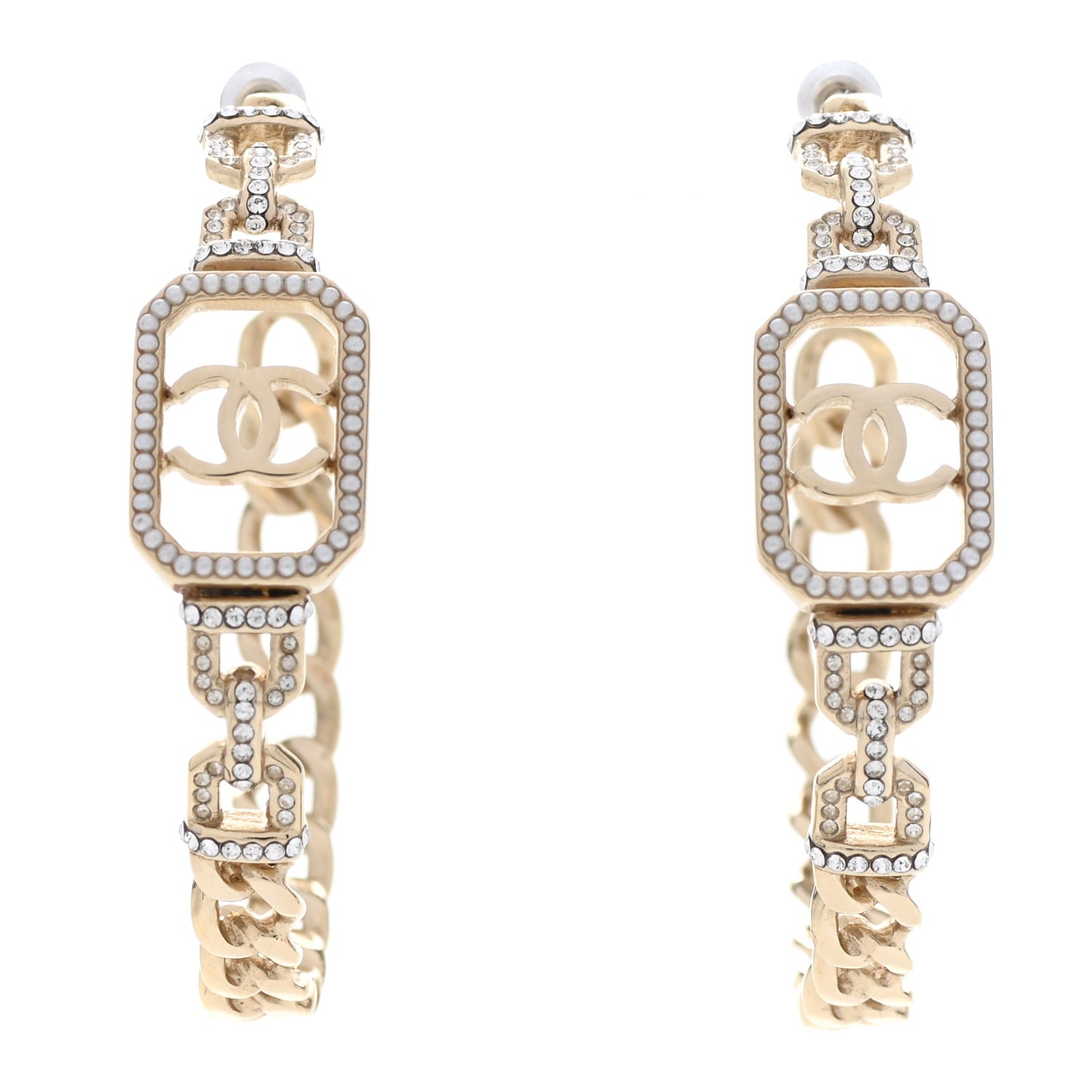 Crystal CC Vendome Hoop Earrings Gold
