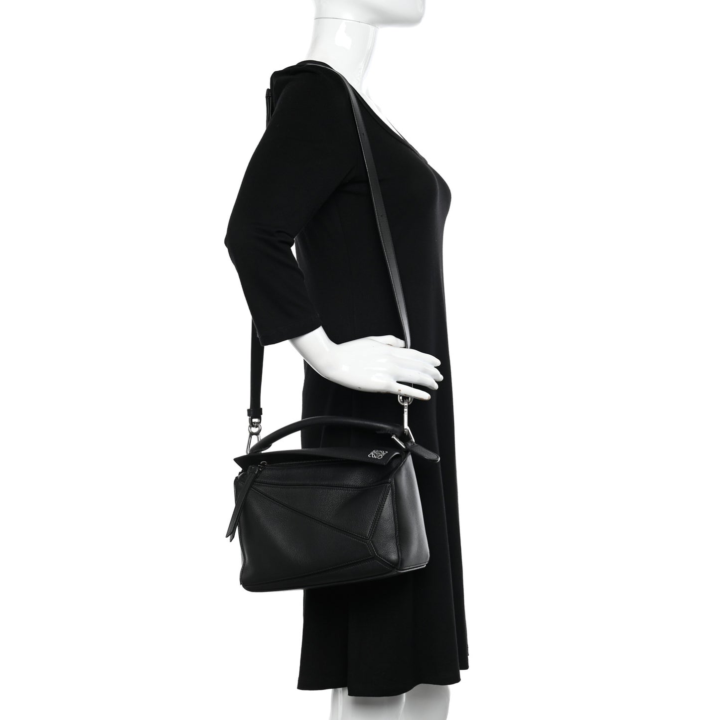 Calfskin Small Puzzle Bag Black