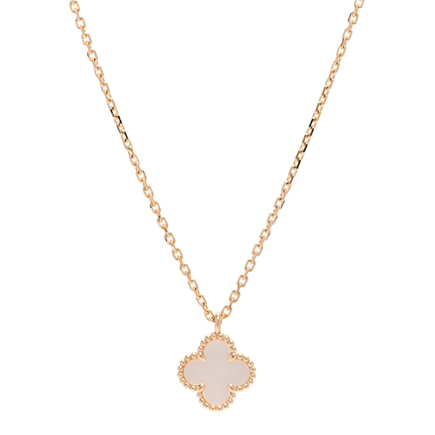 18K Yellow Gold Mother of Pearl Sweet Alhambra Pendant Necklace