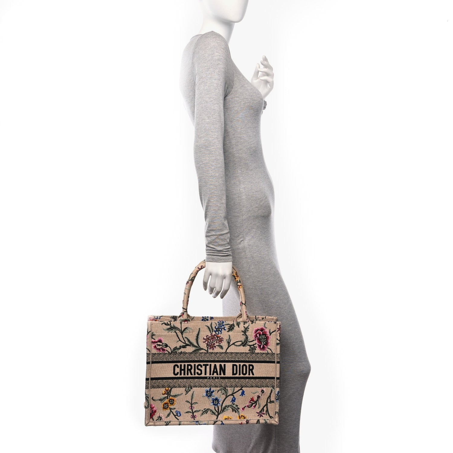 Christian Dior Raffia Embroidered Petites Fleurs Medium Book Tote Natural 2 of 12