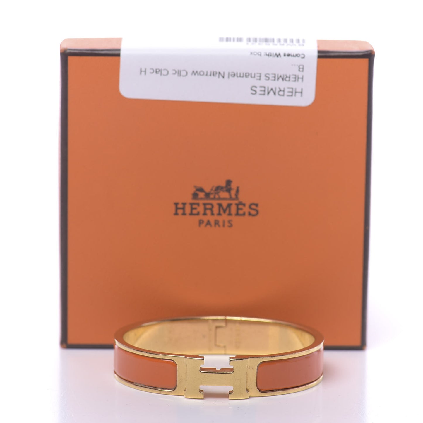 Enamel Narrow Clic Clac H Bracelet GM Orange