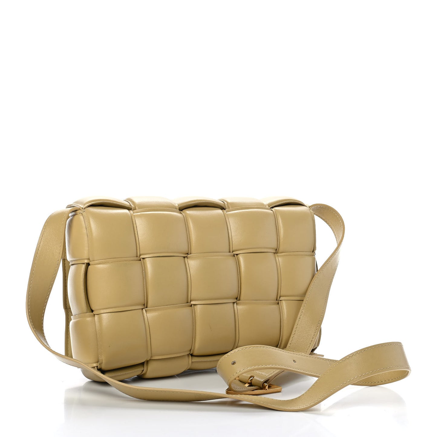 Nappa Maxi Intreccio Padded Cassette Crossbody Bag Tapioca