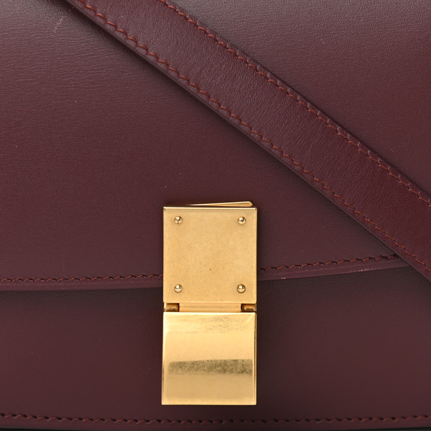 Box Calfskin Small Classic Box Flap Bag Burgundy