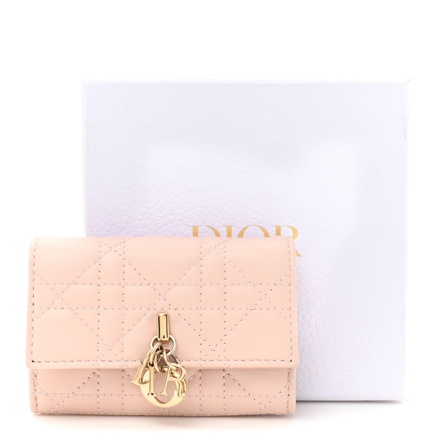 Christian Dior Lambskin Cannage Miss Dior Glycine Wallet Powder Pink 9 of 9