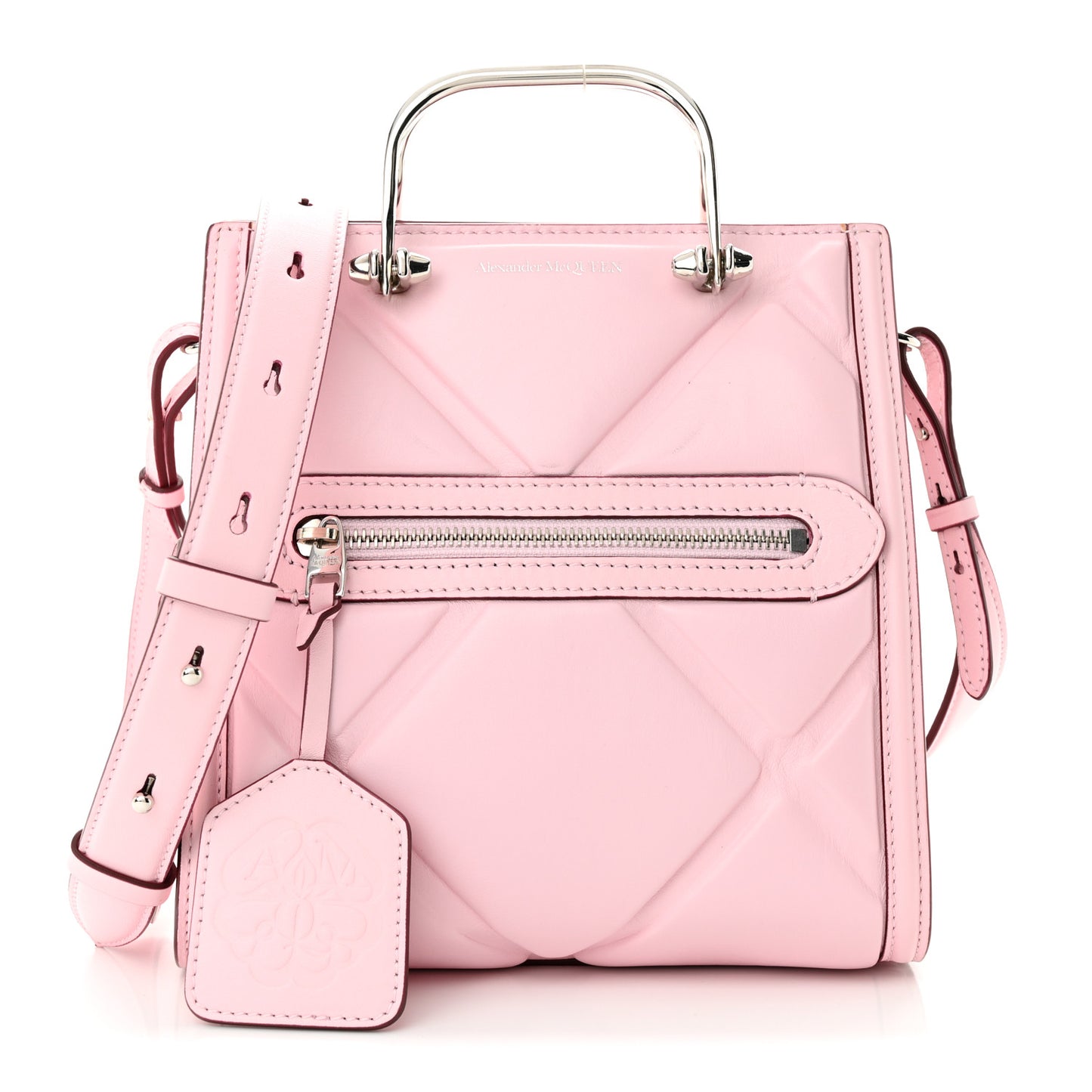 ALEXANDER MCQUEEN Calfskin Quilted The Short Story Shoulder Bag Pink