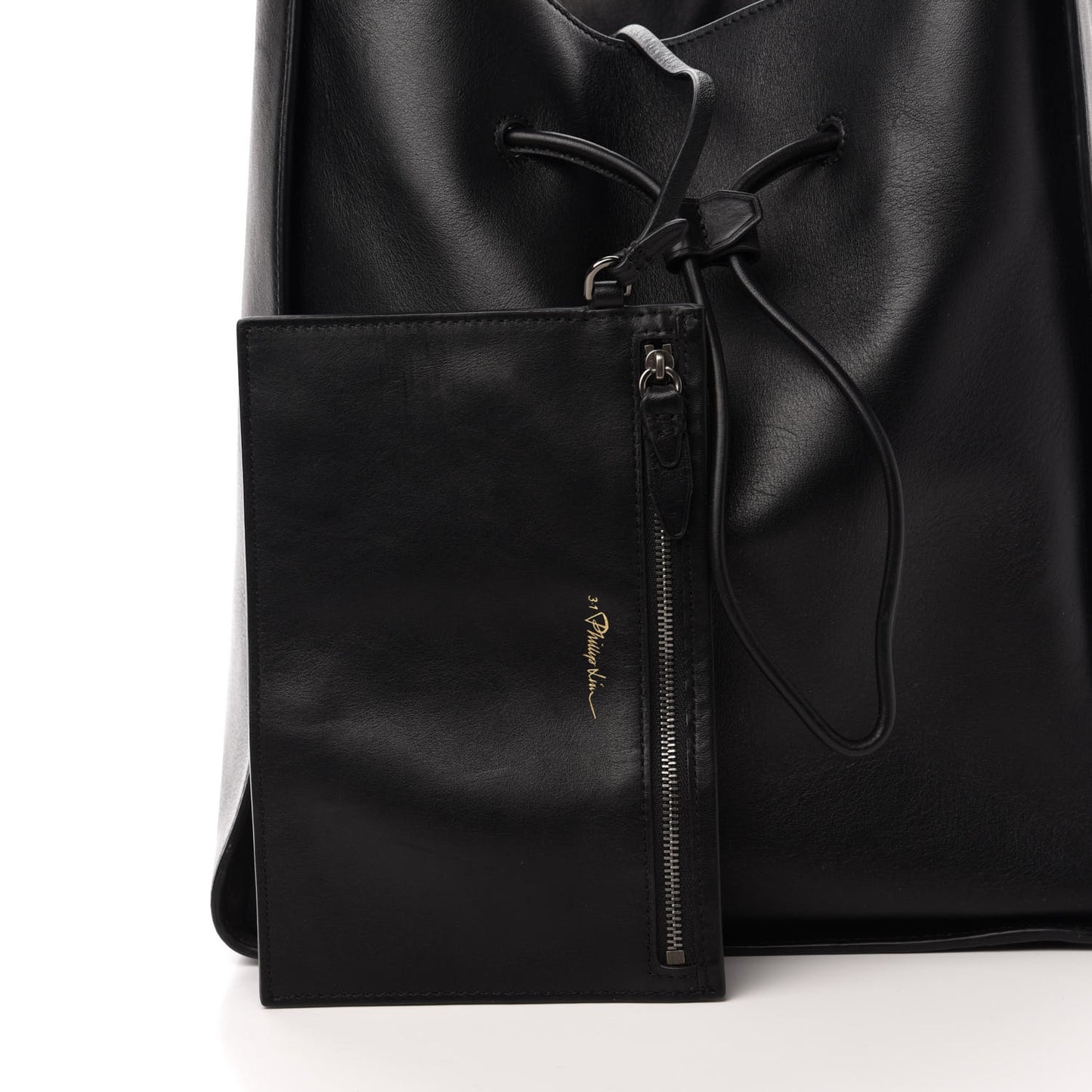 3.1 Smooth Calfskin Large Soleil Bucket Bag Black