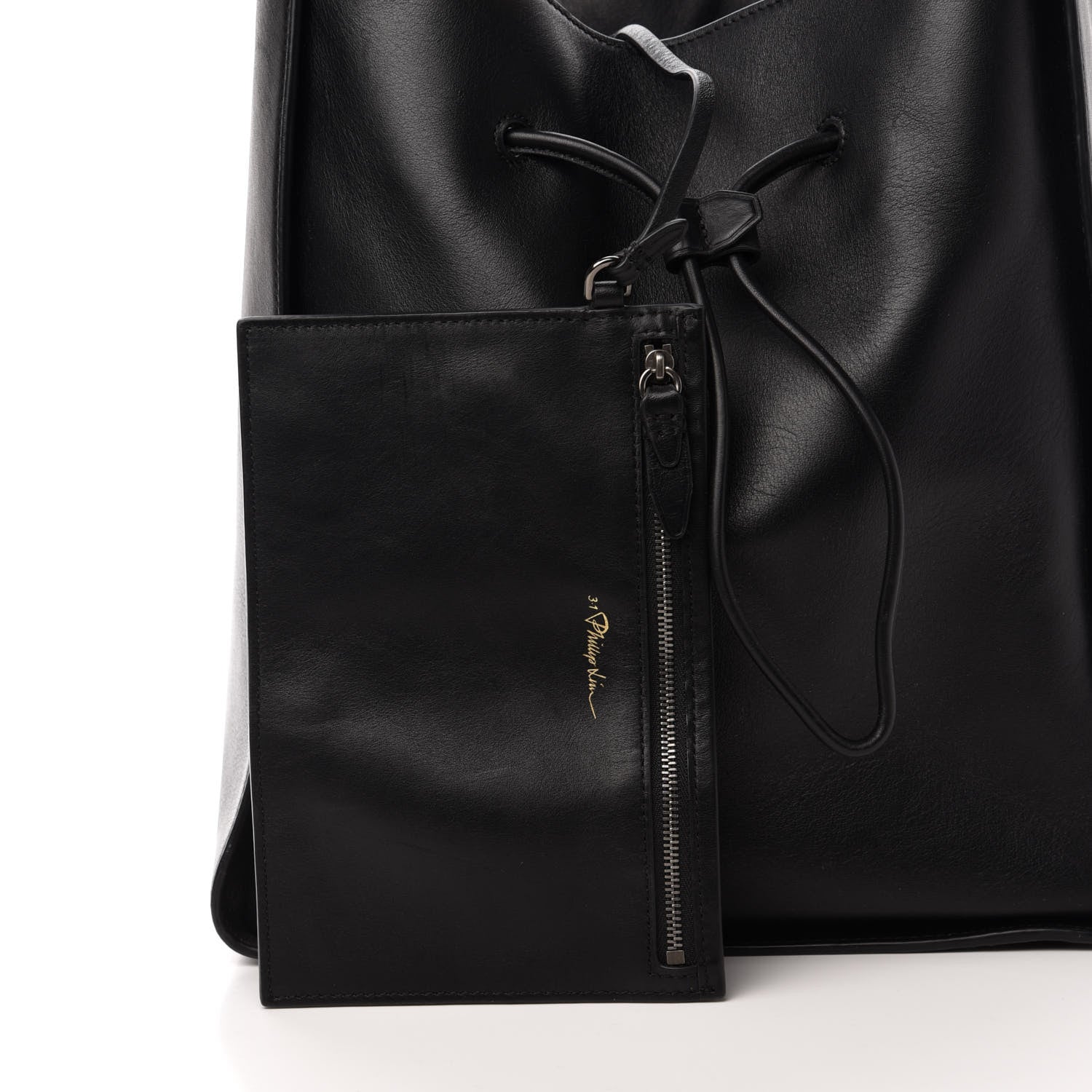3.1 Phillip Lim 3.1 Smooth Calfskin Large Soleil Bucket Bag Black 12 of 13