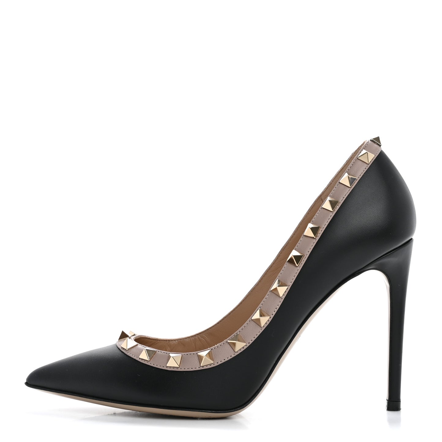 Nappa Rockstud 100mm Pumps 38 Black Poudre