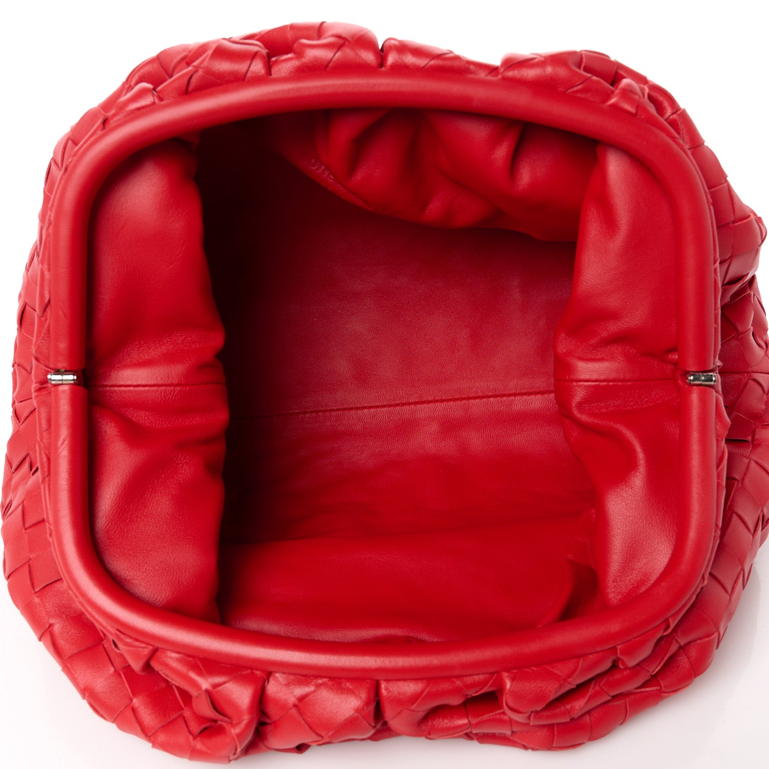 Bottega Veneta Nappa Maxi Intrecciato The Pouch Oversized Clutch Bright Red 5 of 11