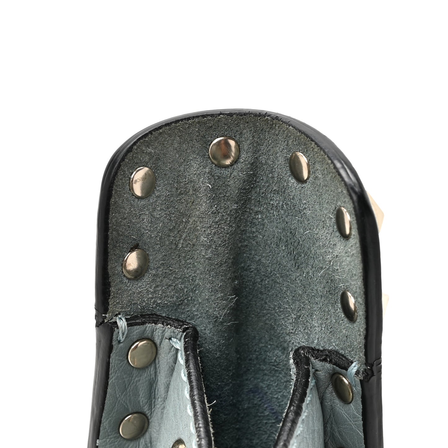 Grained Calfskin Rockstud Bucket Bag Amadeus