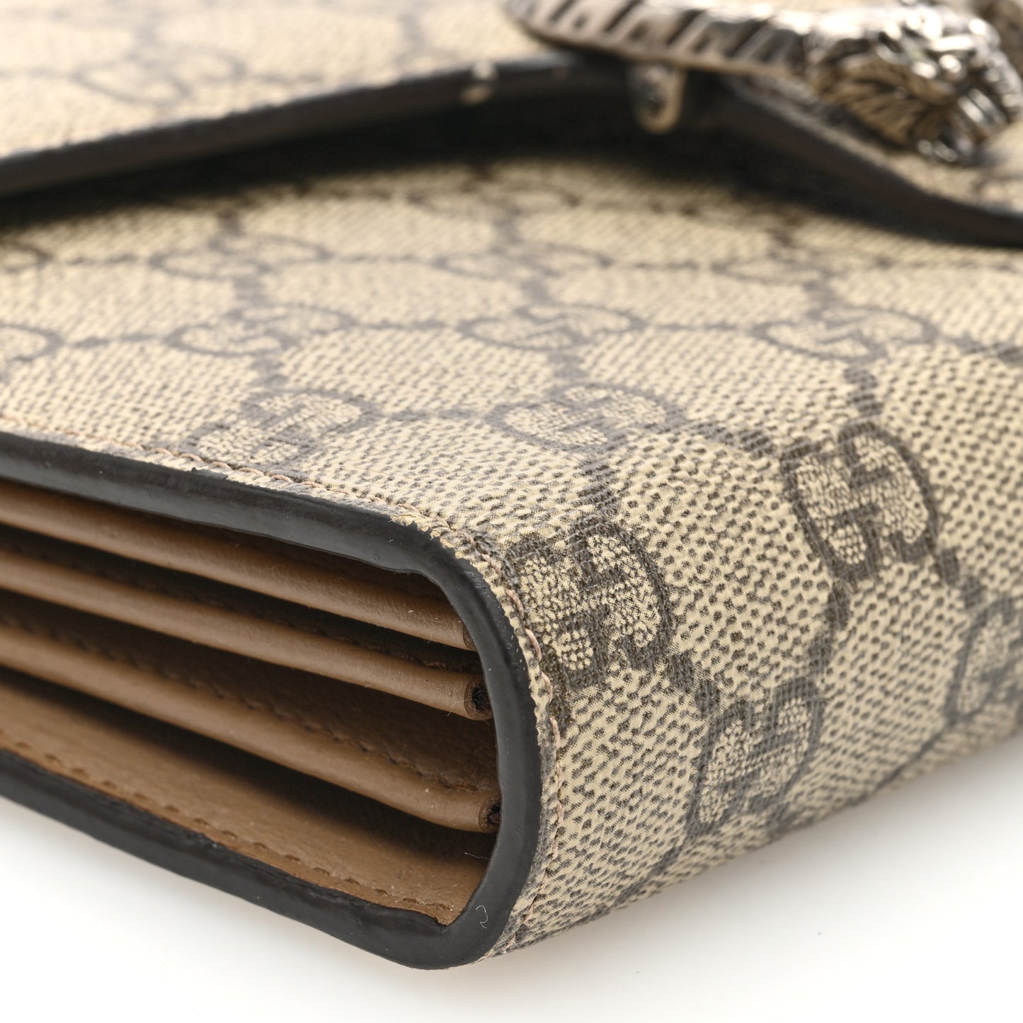 GG Supreme Monogram Mini Dionysus Chain Wallet Beige Taupe