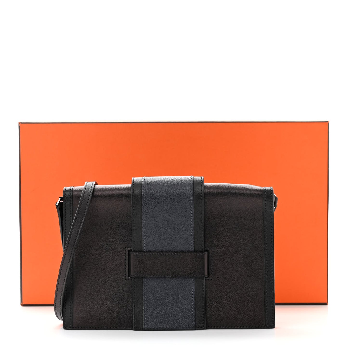Evergrain Evercolor H Passant Clutch Bleu Indigo Black Bleu Nuit