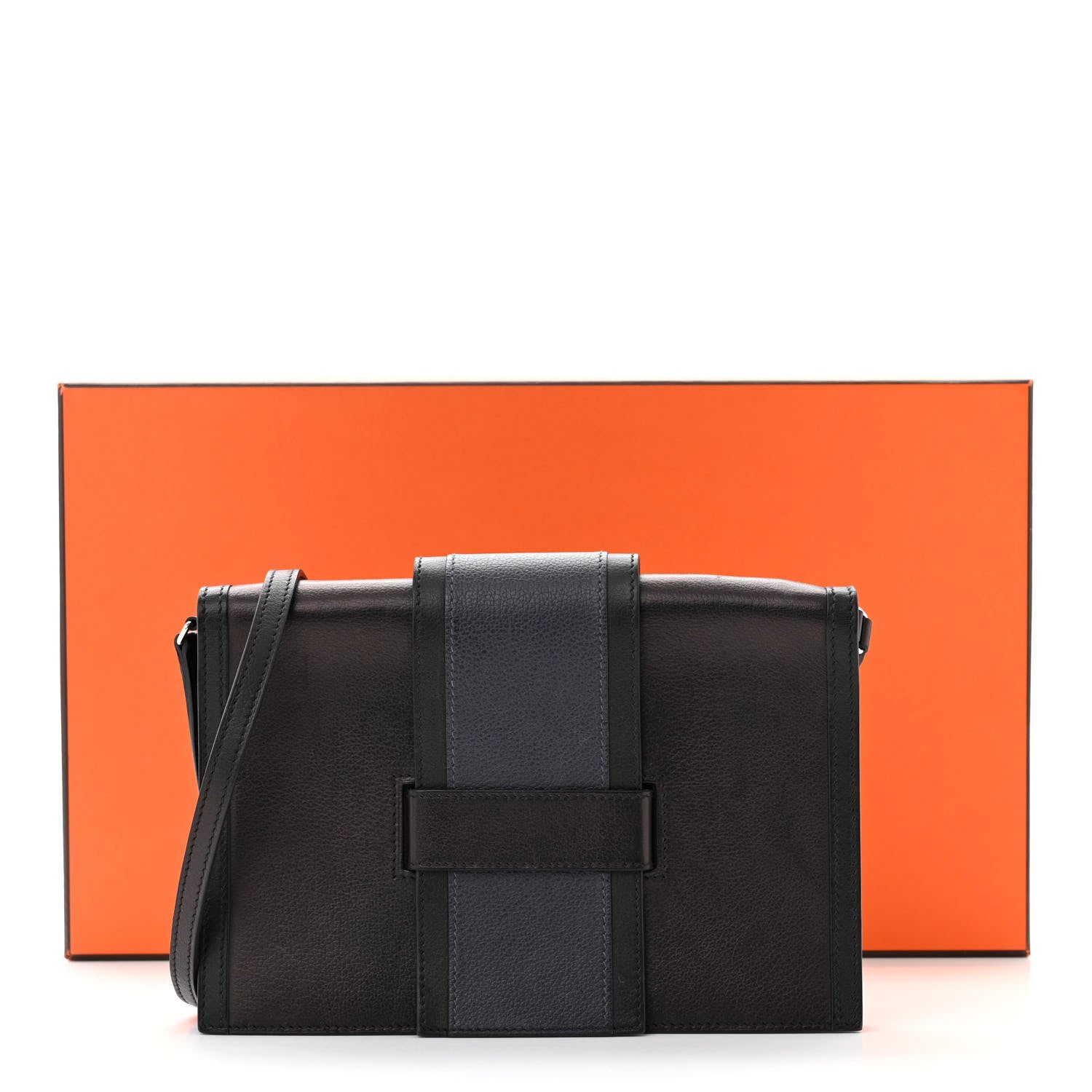 Hermes Evergrain Evercolor H Passant Clutch Bleu Indigo Black Bleu Nuit 12 of 12