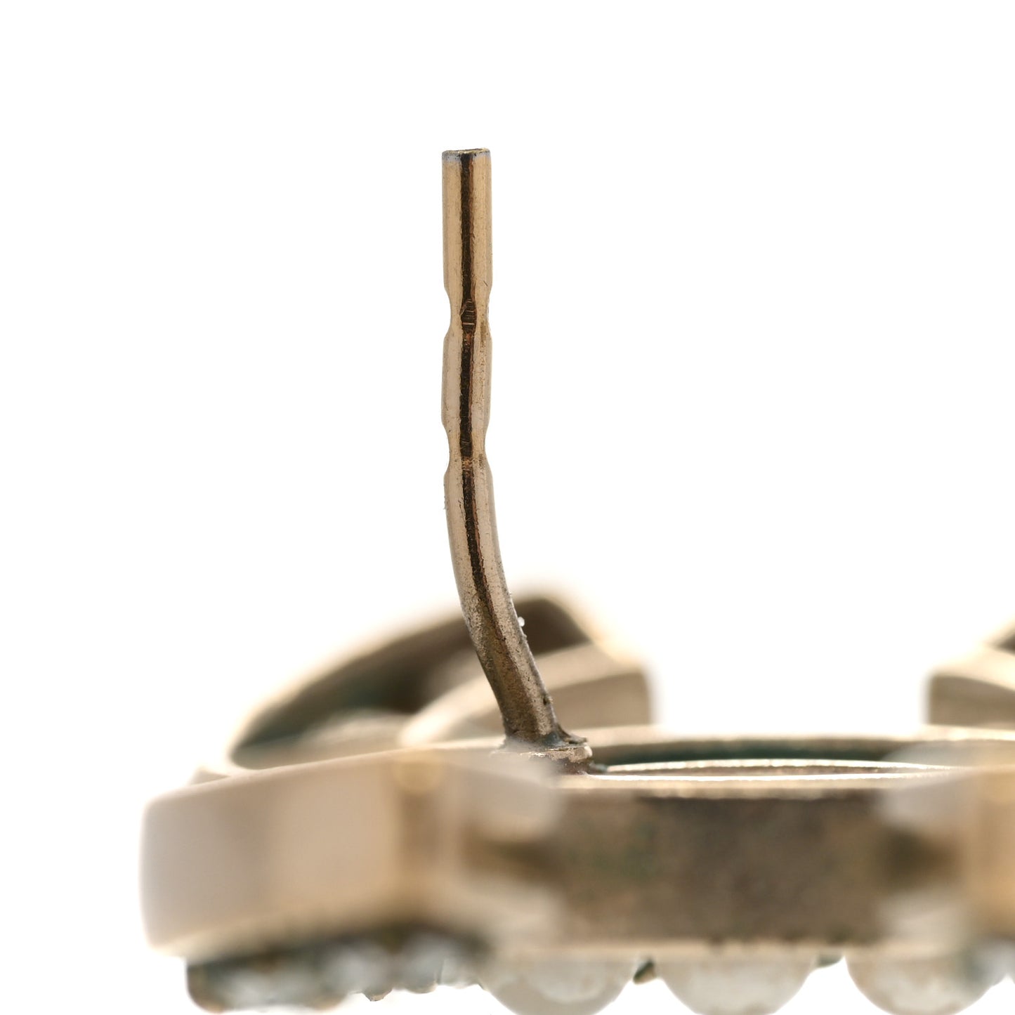 Pearl Crystal CC Earrings Gold