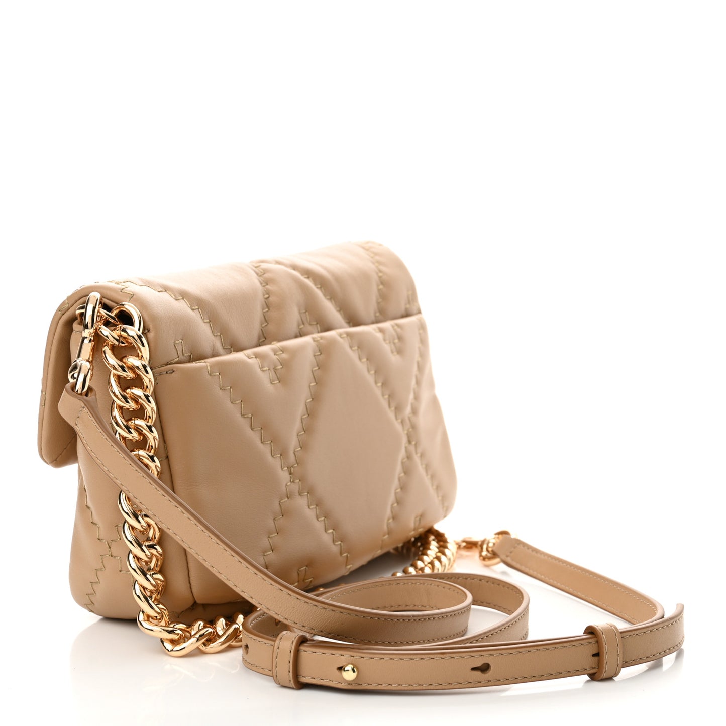 Lambskin Quilted J Marc Medium Shoulder Bag Camel