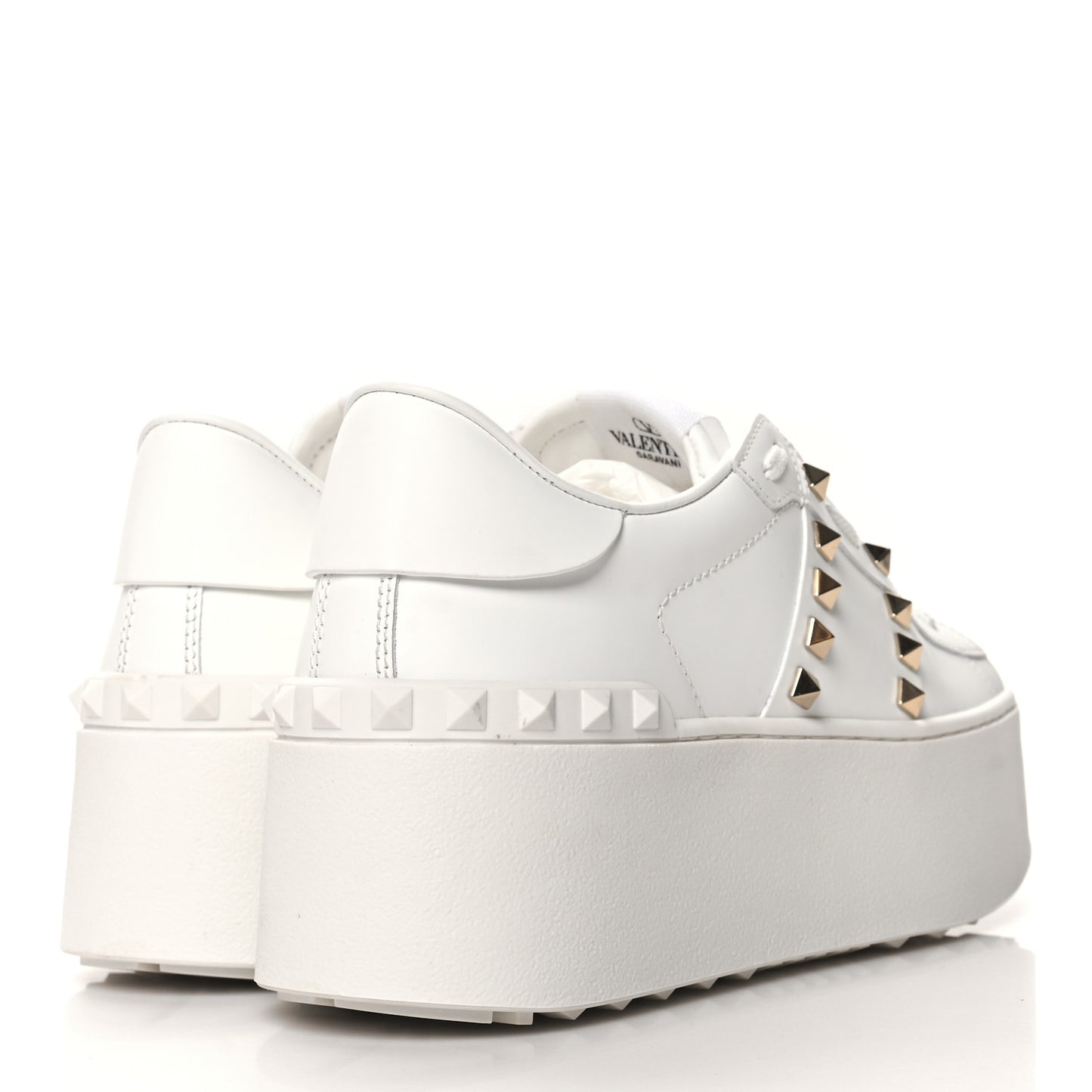 Calfskin Rockstud Untitled 57mm Platform Sneakers 39.5 White