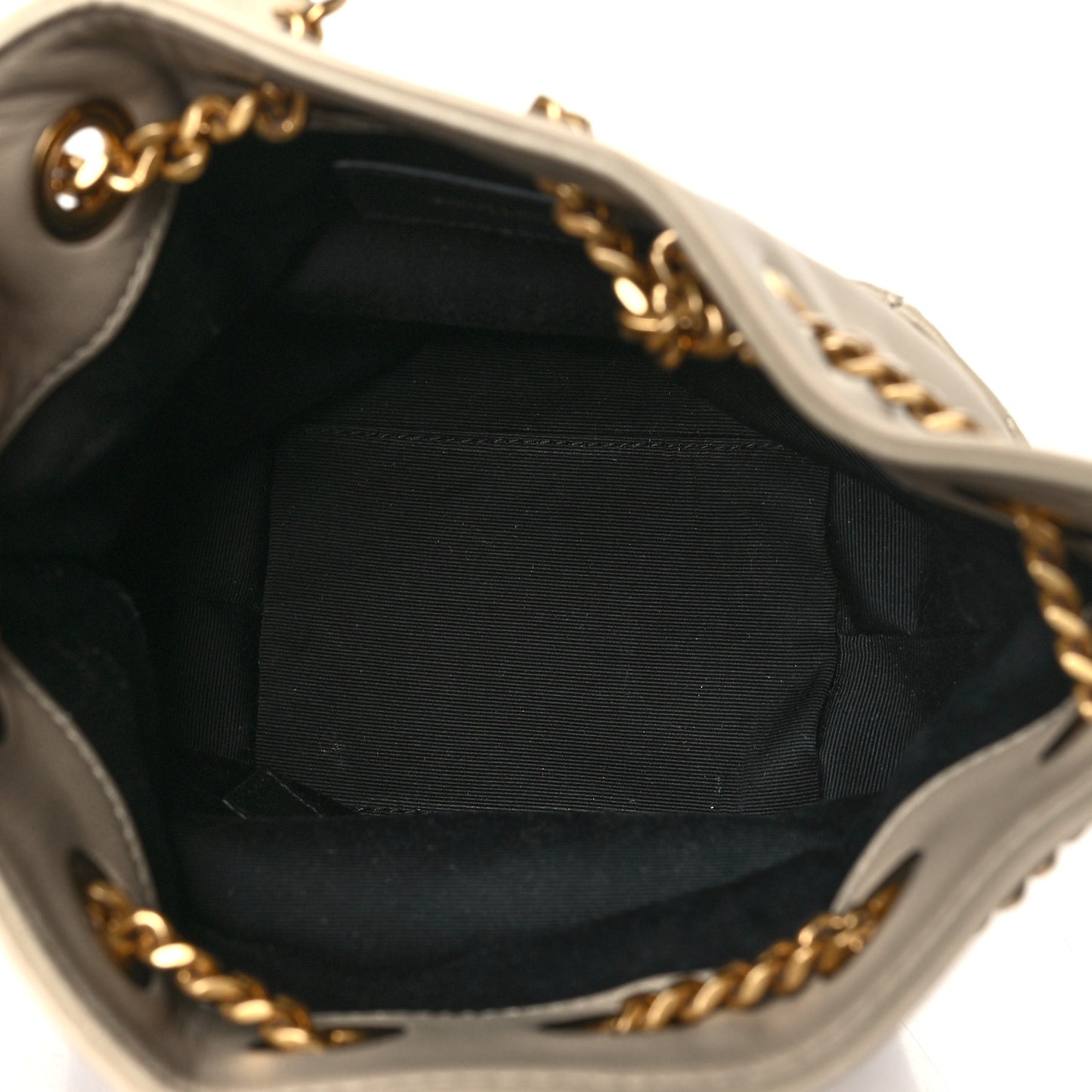 Lambskin Matelasse Monogram Joe Nano Bucket Bag Beige