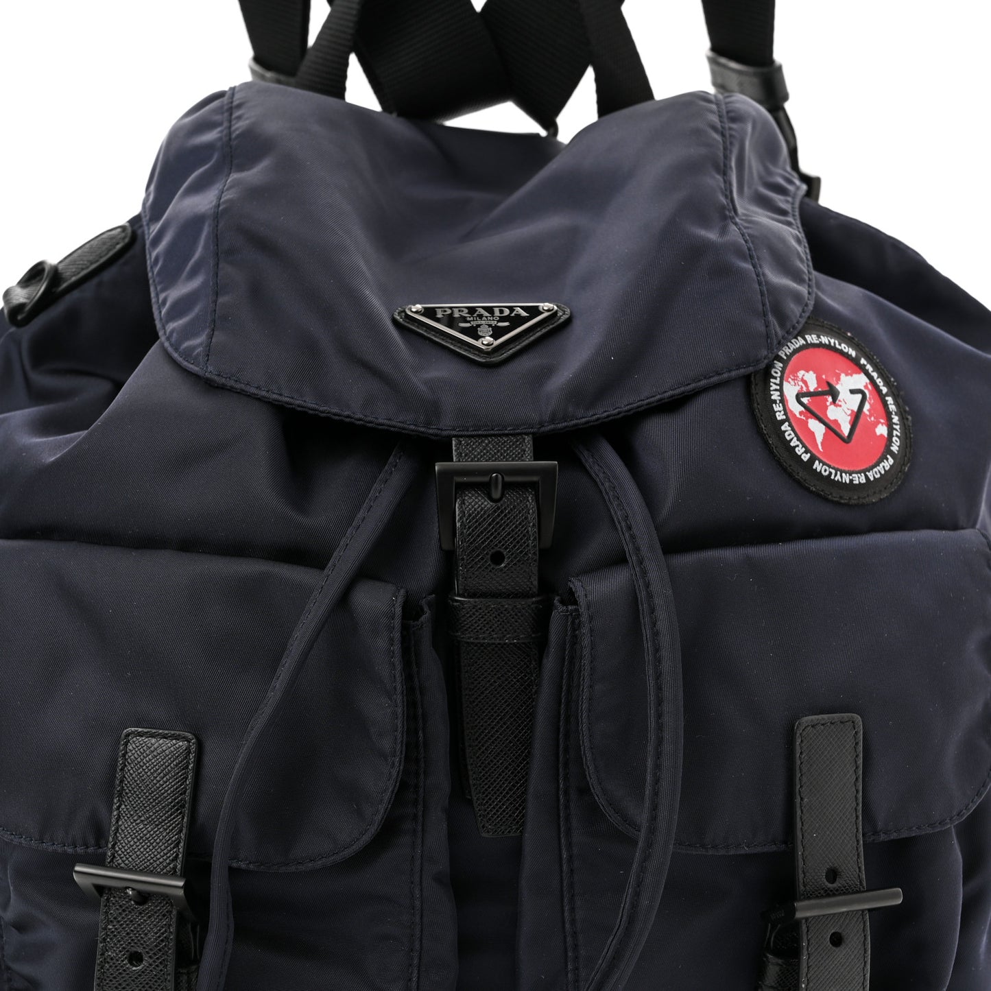 Re-Nylon Saffiano Medium Backpack Bleuette