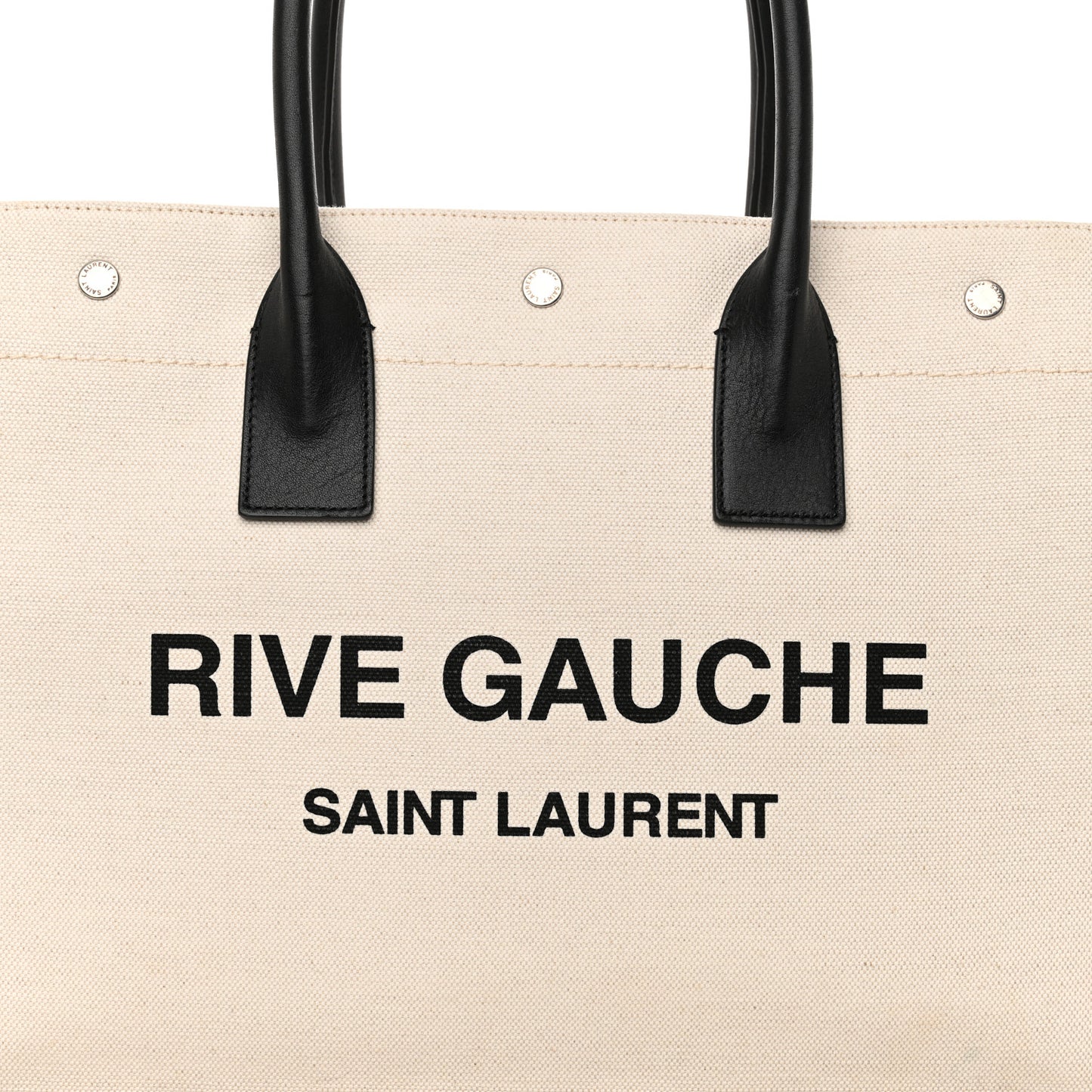 Linen Calfskin Small Rive Gauche Tote Optic White