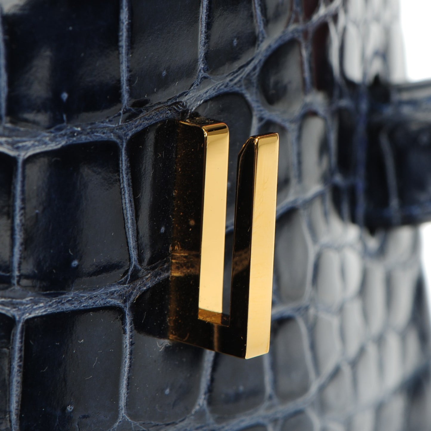 Shiny Porosus Crocodile Birkin 35 Bleu Abysse