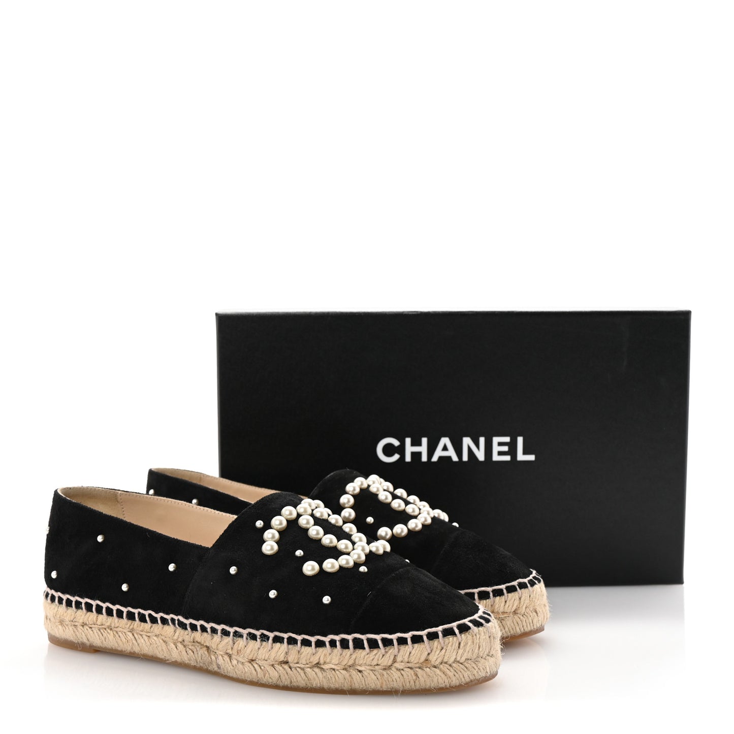 Suede Pearl CC Espadrilles 38 Black
