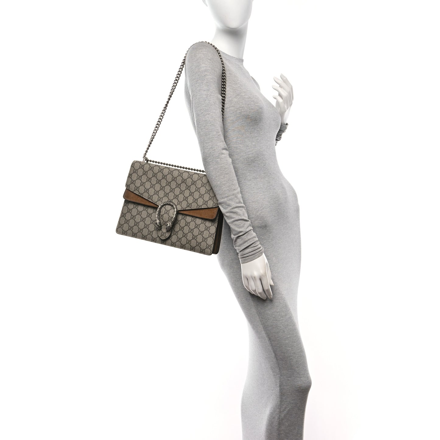 GG Supreme Monogram Medium Dionysus Shoulder Bag Taupe
