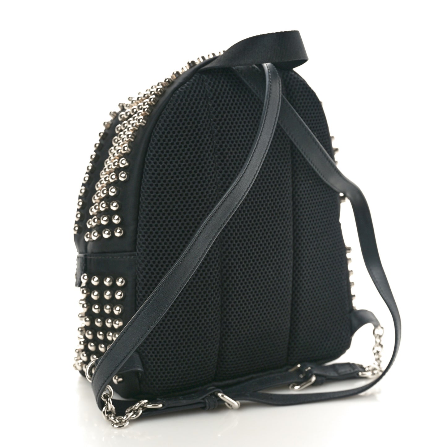 Nylon Vitello Dolce Studded Monster Mini Backpack Black