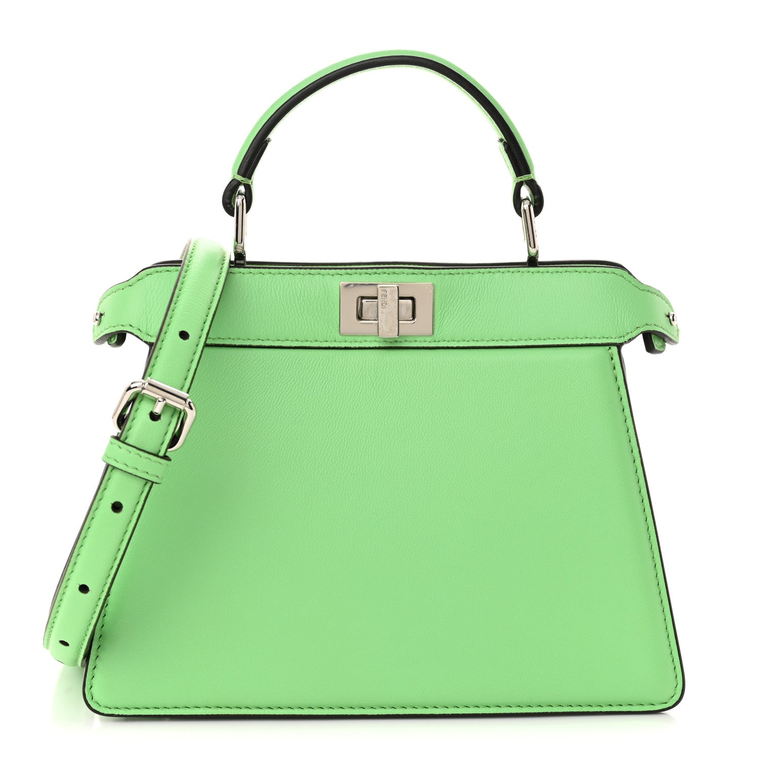 Fendi Shiny Nappa Petite Peekaboo I SEE U Satchel Edamame 1 of 13