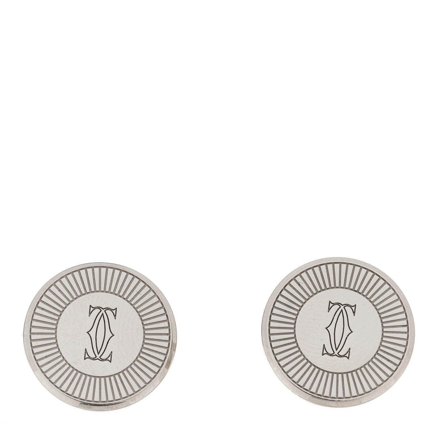 Cartier Sterling Silver Palladium C de Cartier Cufflinks 1 of 6