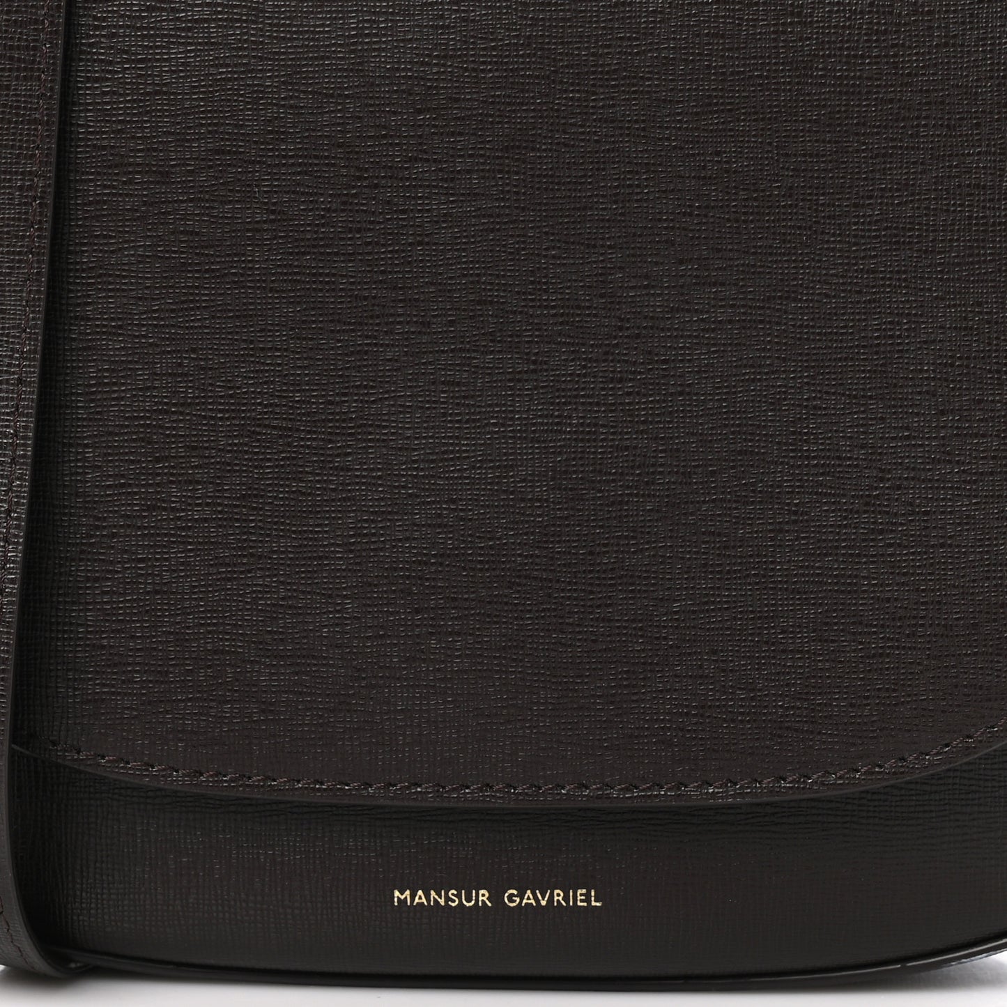 Calfskin Flap Crossbody Bag Dark Brown