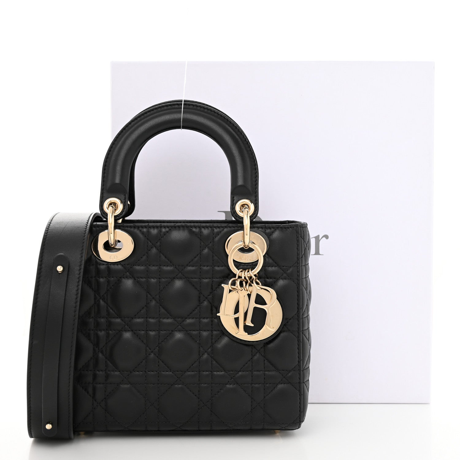 Christian Dior Lambskin Cannage Small My ABCDior Lady Dior Black 10 of 10