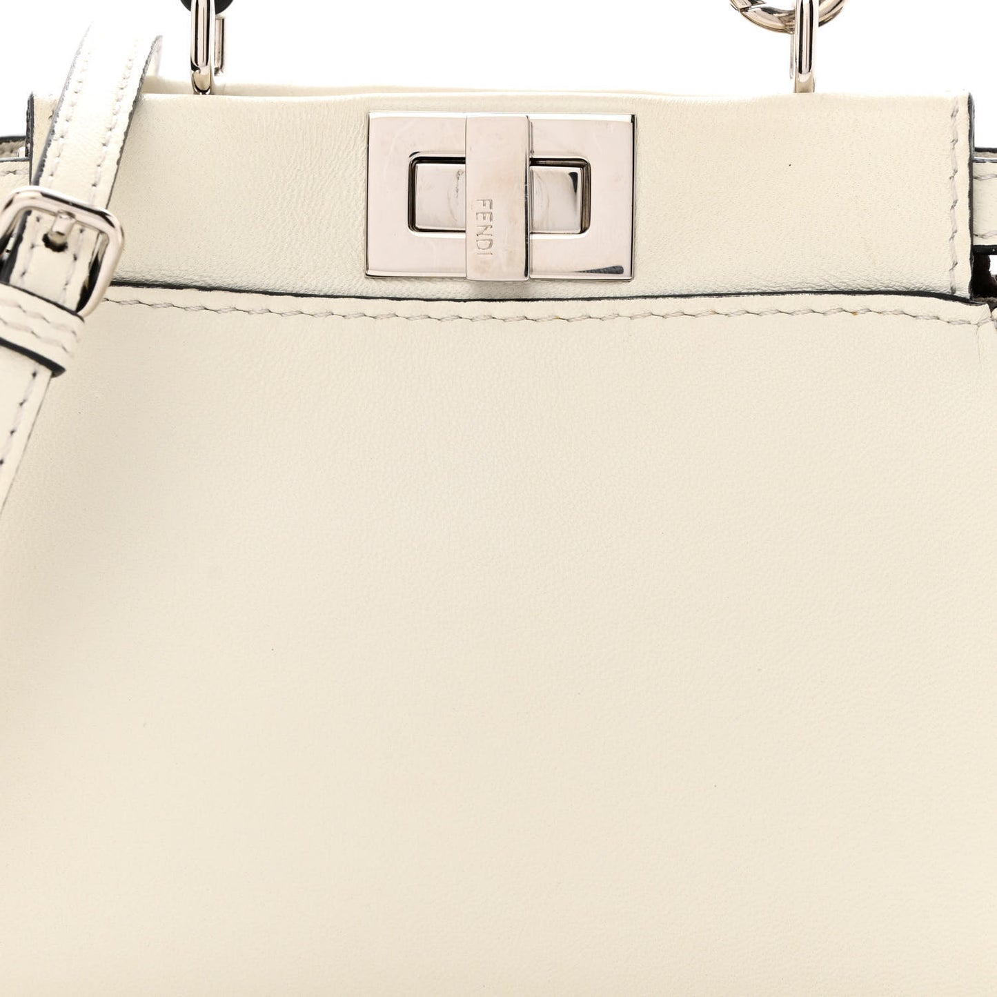 Shiny Nappa Micro Peekaboo Iconic Satchel White
