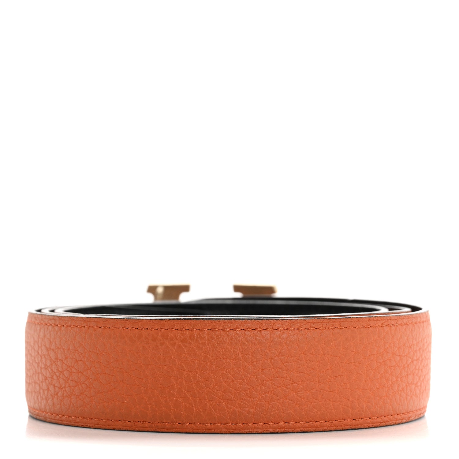 Hermes Box Togo 32mm H Take Off Belt 90 36 Black Orange 2 of 9