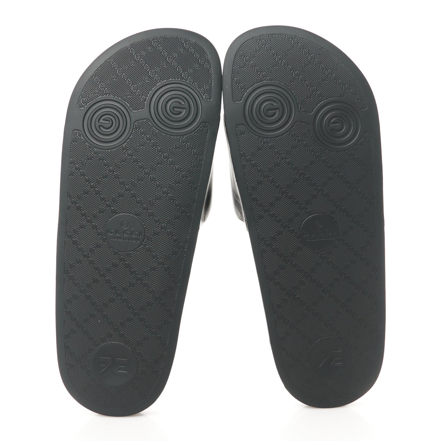 Nappa Miro Soft Calfskin Interlocking G Mens Slide Sandals 6 Black White