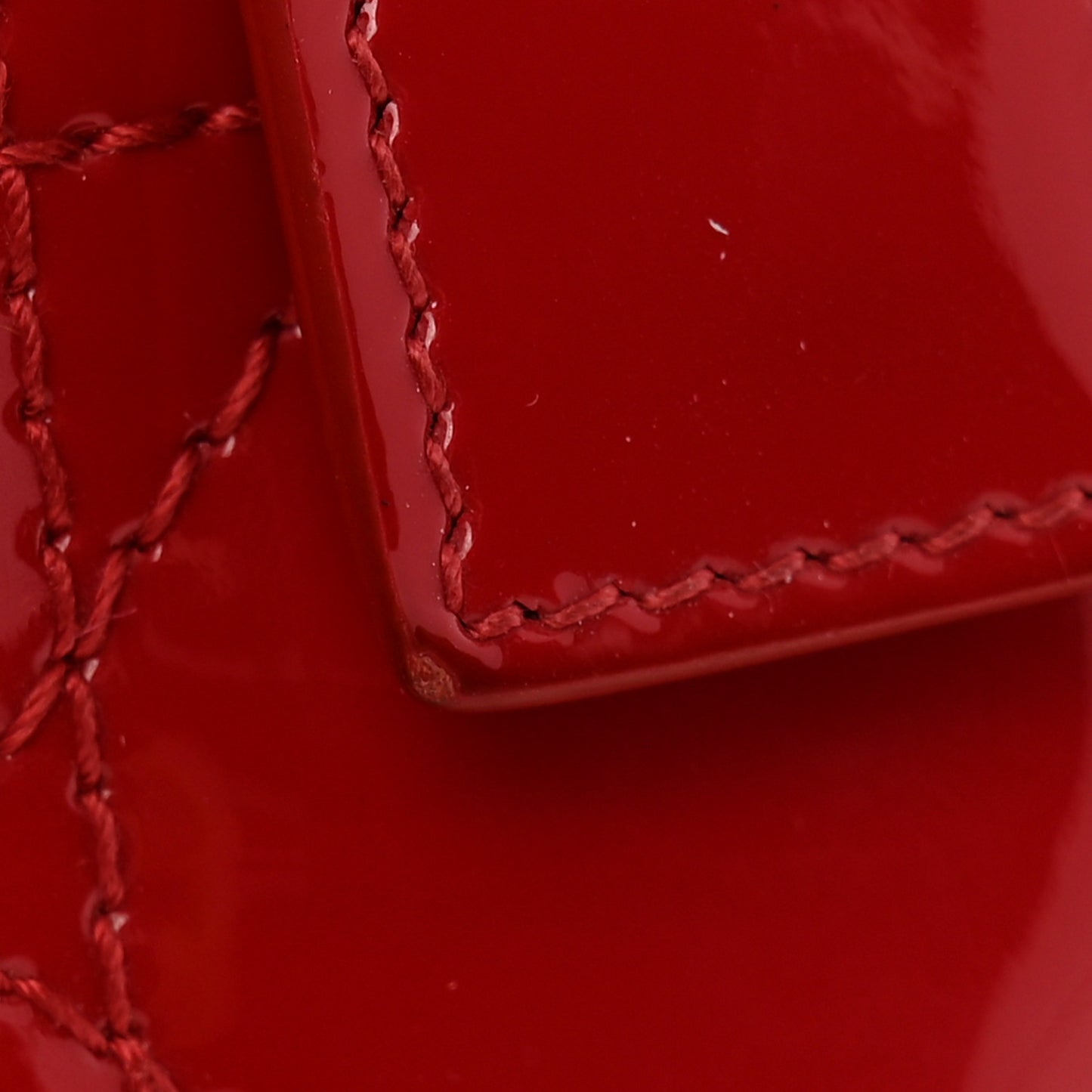 Patent Cannage Lady Dior 5-Gusset Card Holder Rouge Vif