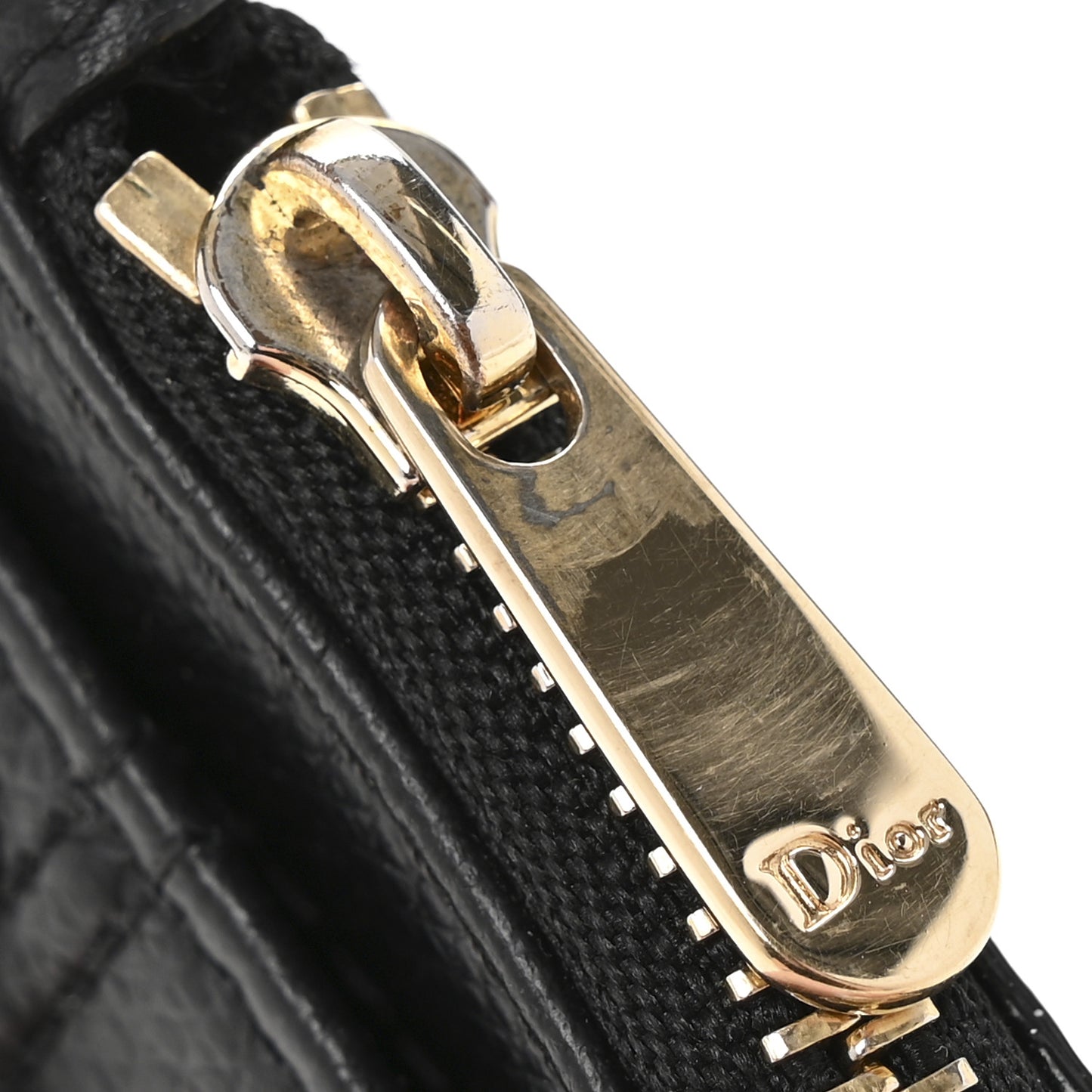 Grained Calfskin Cannage Diorama Wallet Black