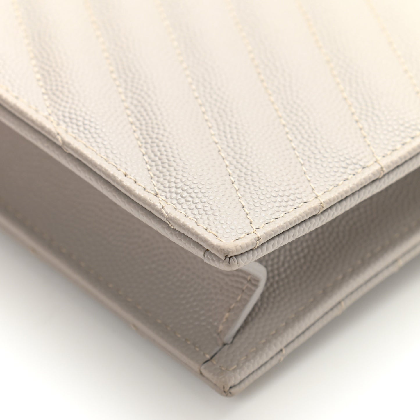 Grain De Poudre Matelasse Chevron Monogram Envelope Chain Wallet Granite