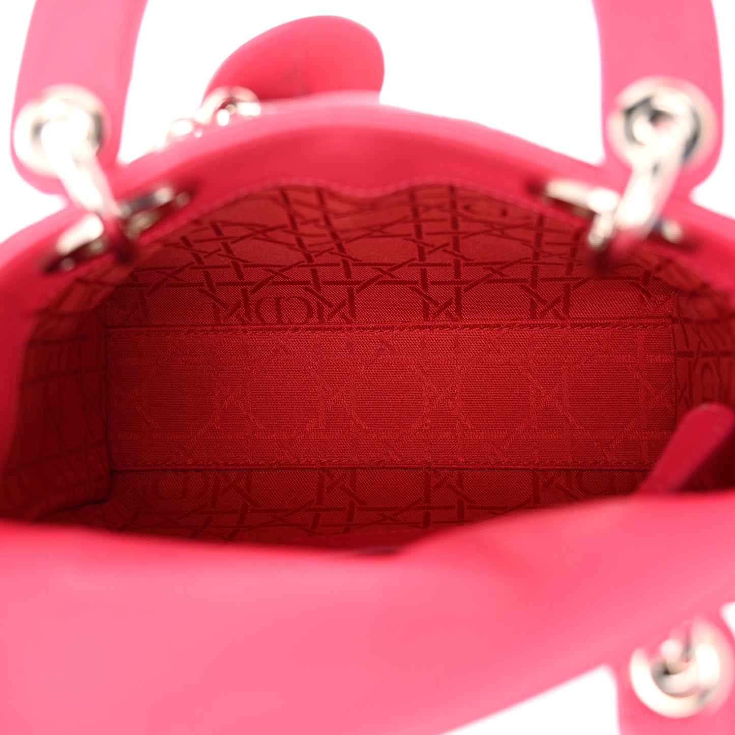 Lambskin Cannage Mini Lady Dior Fuchsia