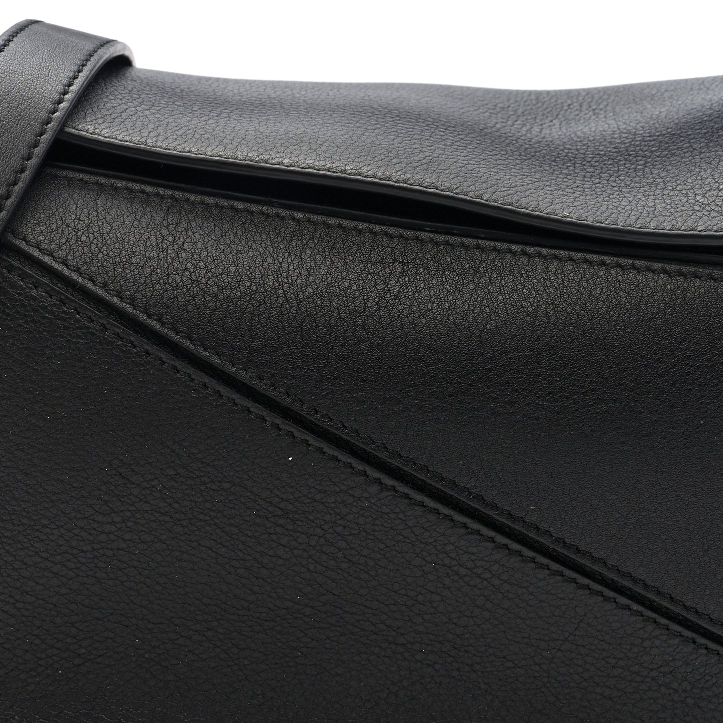 Calfskin Small Puzzle Bag Black