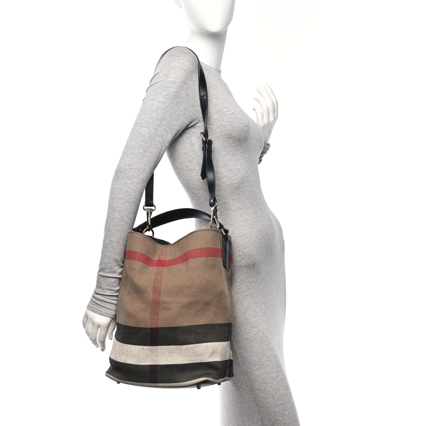 Canvas Mega Check Medium Ashby Hobo Black