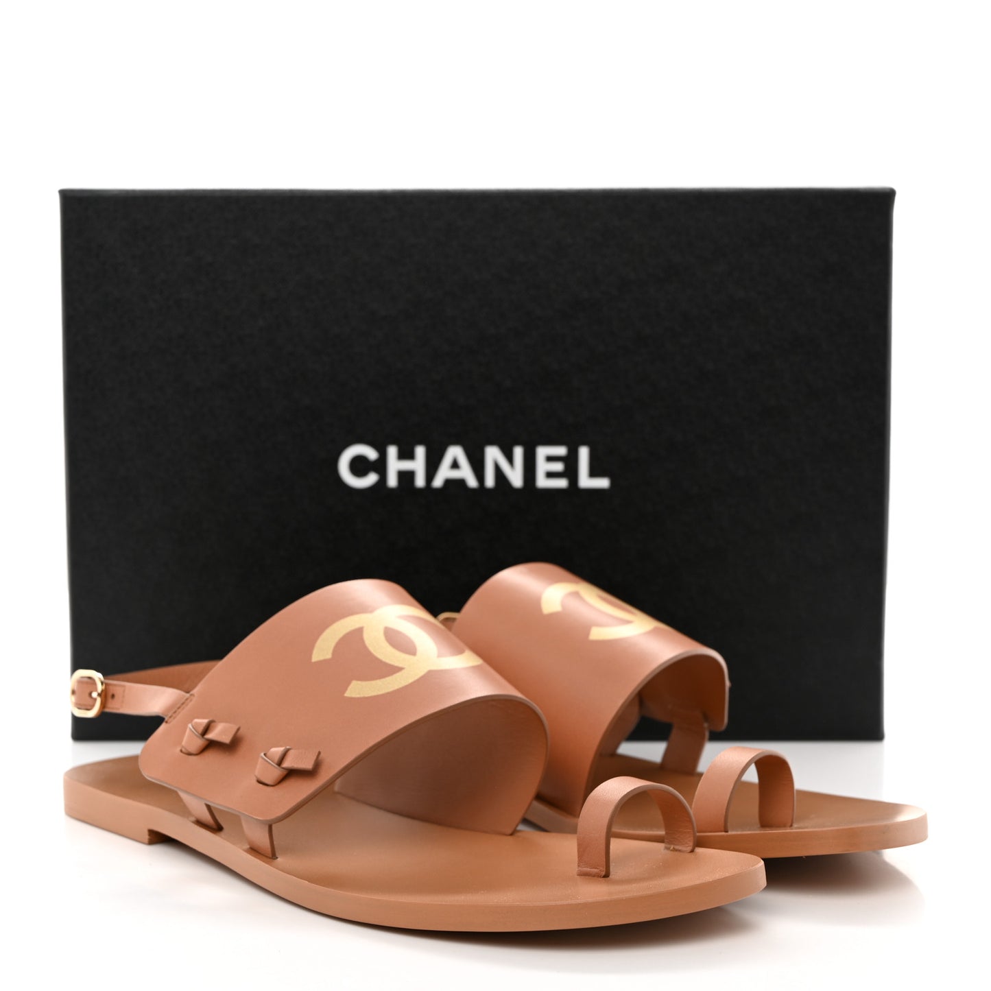 Goatskin CC Sandals 40 Brown