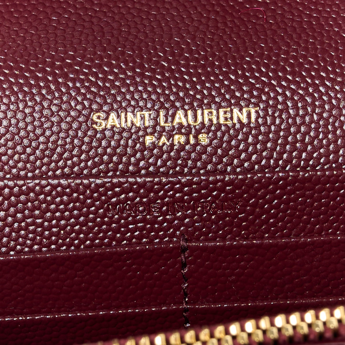 Grain De Poudre Matelasse Chevron Monogram Chain Wallet Rouge Legion